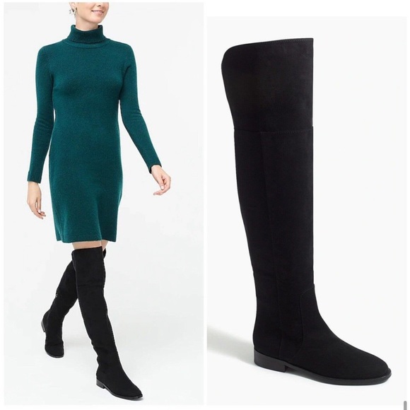 J. Crew Shoes - J. Crew Side Zip Slip Over-The-Knee Microsuede Boots Black 10